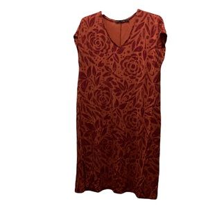 Gudrun Sjoden L orange and red dress.